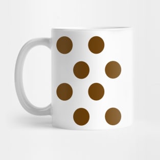 Brown on White polkadot spot dot Mug